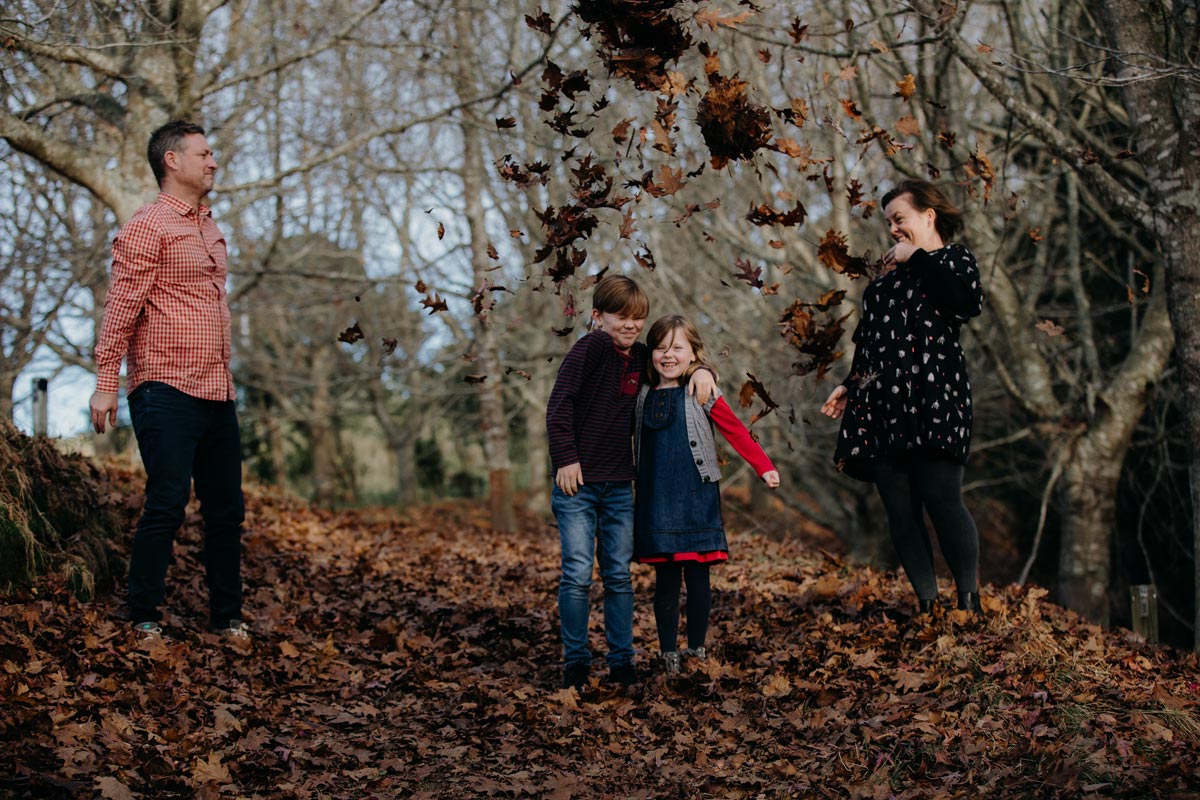 family lifestyle autumn childrens portrait photo sessions in Rotorua centennial park by sarah weber photography