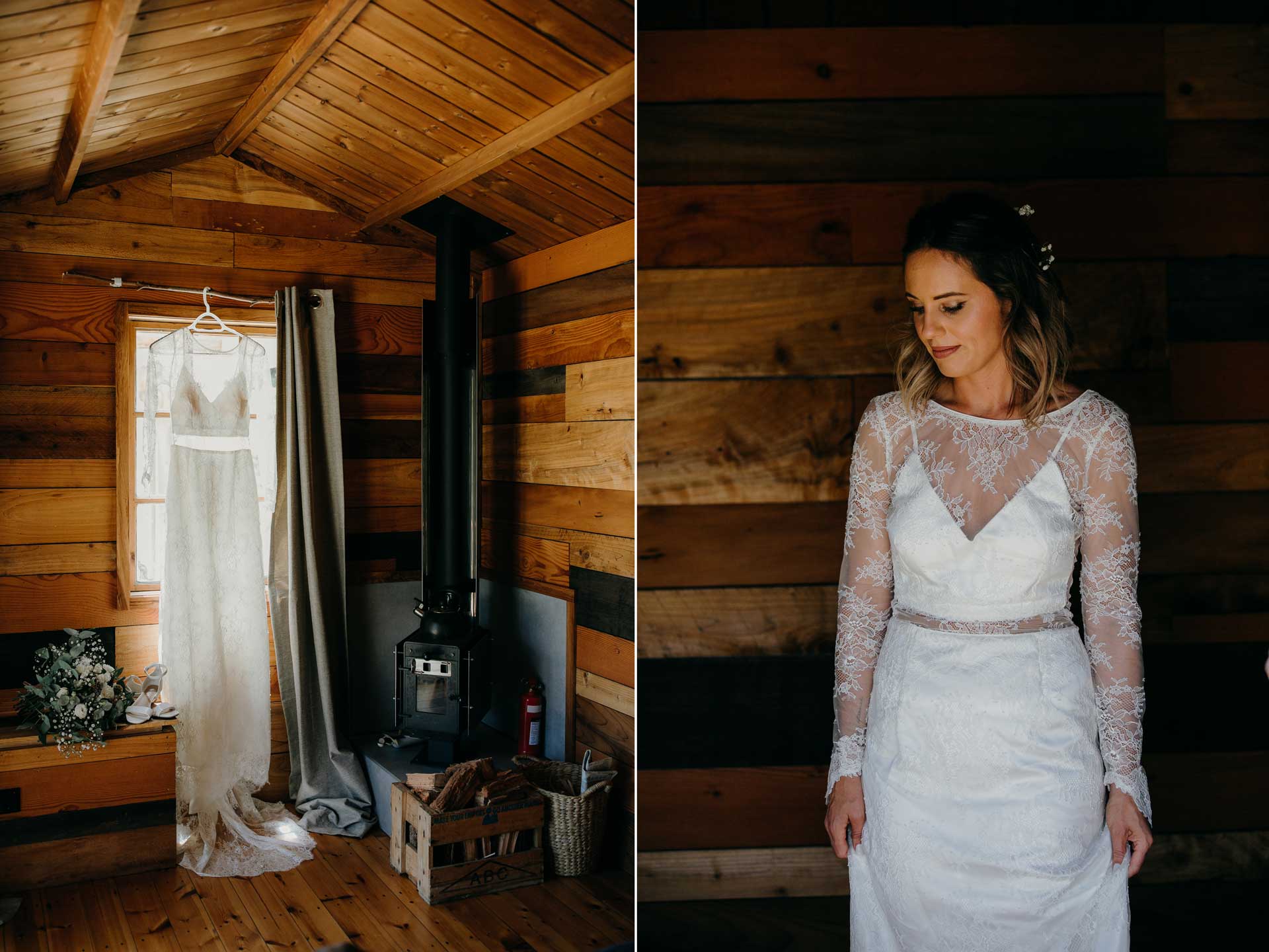 bride and wedding dress at Tanglewood Retreat photo by sarah weber photography