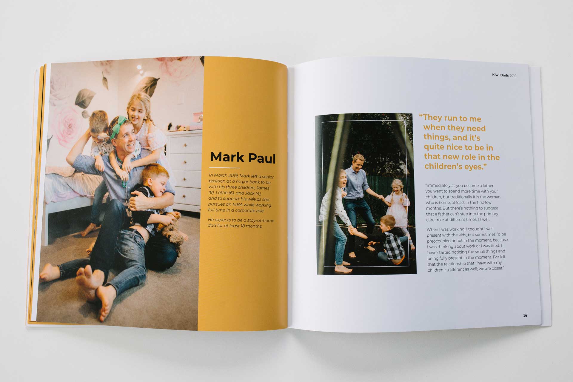 kiwi dads booklet photo of mark paul playing with children photos by sarah weber photography